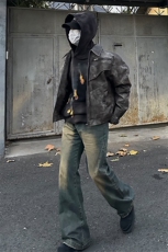 美式ins高街hiphop微喇重工艺水洗复古蓝牛仔裤货号K2322-1P60，男装牛仔裤，电商A063