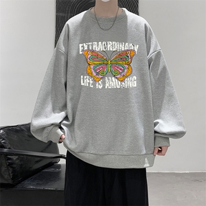华夫格卫衣圆领卫衣男大码长袖t恤男外套 HW76366-P30图片