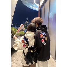 卫衣男连帽春秋季ins港风宽松潮牌字母印花百搭外套2025年新款，女装短外套，星座1210-1