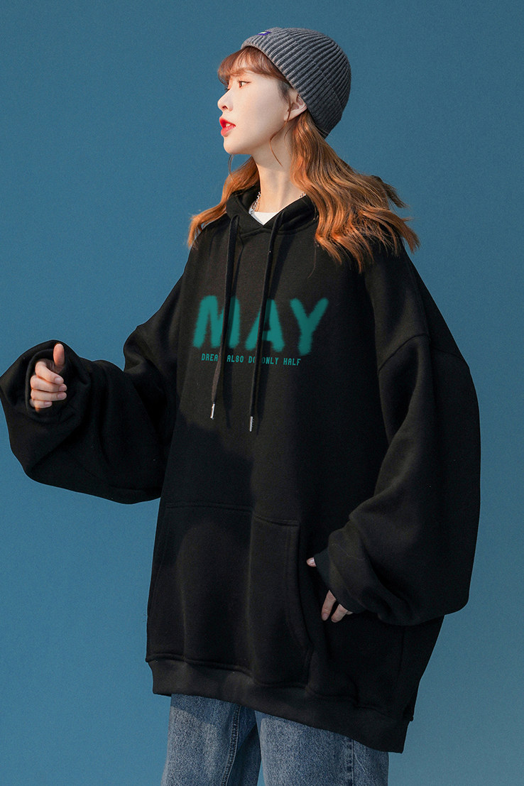 欧美简约时尚MAY情侣潮长袖圆领卫衣宽松上衣W168P30控48,男装卫衣,A247A