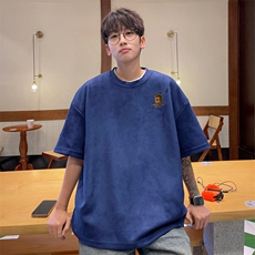 麂皮绒！重磅麂皮绒短袖t恤男JPDX204-特P19控38，男装T恤，电商B367