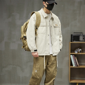 工装夹克男宽松落肩宽松纯色上衣外套DSA157B-JK733-P68