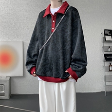 现货WY10159-特P50控88美式复古撞色解构拼接大码男宽松情侣卫衣，男装卫衣，电商A059