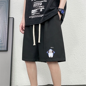 HD74167-P22 华夫格短裤男大码宽松五分裤男直筒中裤图片