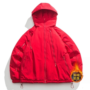 新款冬季日系机能风连帽工装潮流棉衣外套情侣百搭MY9087-P100图片