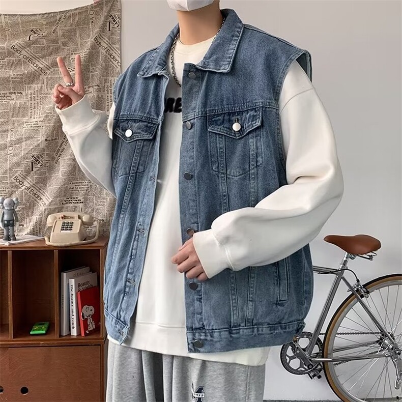 青春流行标准帅气无袖马甲G8006P50,男装背心/马甲,星座1116-2