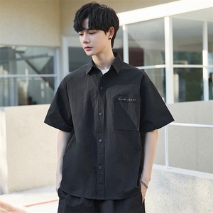夏季套装男高级感短袖短裤休闲宽松上衣薄男士衬衫外套Y2502-P105图片