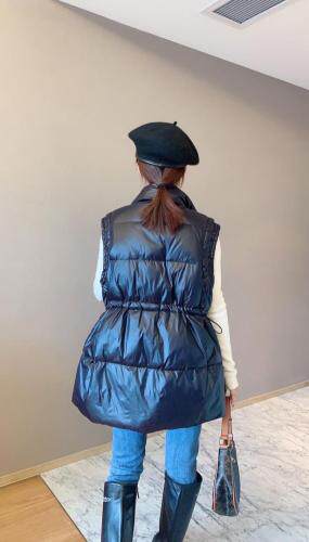 芊芊细羽9202羽绒马甲M、L腰围可抽绳百搭显瘦，女装马夹，芊芊细羽