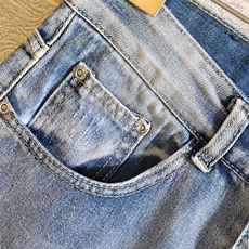 D002-p38砖墙白墙日系大码直筒宽松休闲牛仔裤破洞百搭五分裤，男装牛仔裤，星座103A