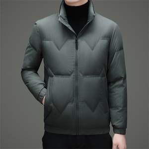 新款秋冬款立领50绒子白鸭绒羽绒服外套中年男士加厚羽绒服夹克图片