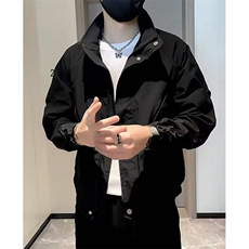 立领春装外套男士纯色工装2025春秋季新款潮流夹克男JG1592，男装夹克，星座1116A（原606A-3）