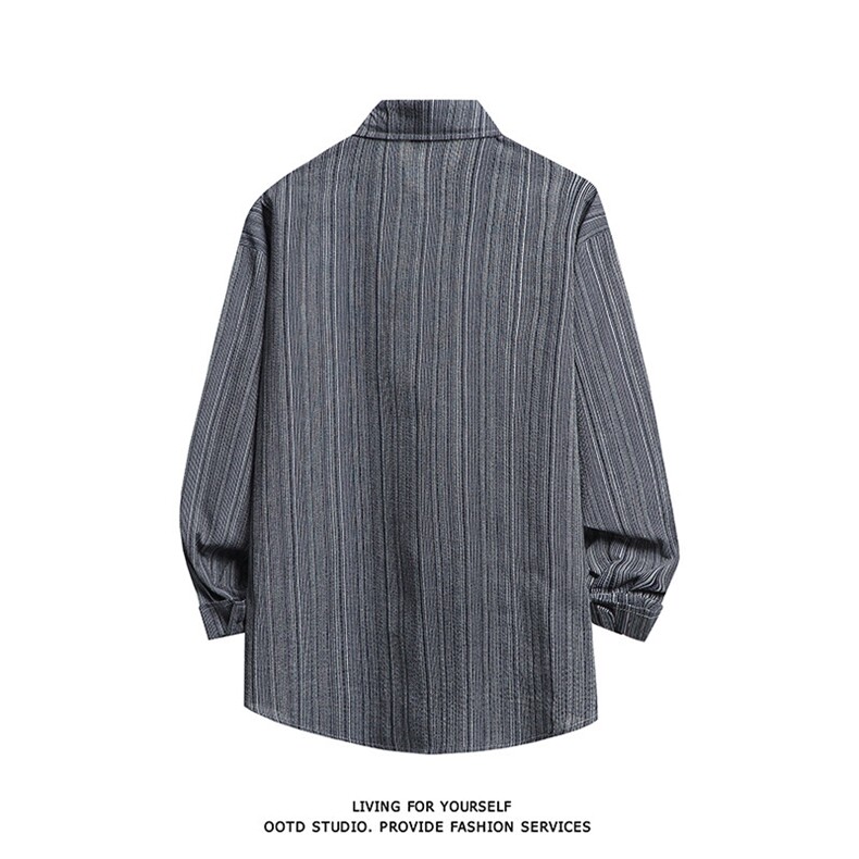 2026春夏新款提花条纹长袖衬衫得物白底现货CS252-P40,男装衬衫,星座301C-5