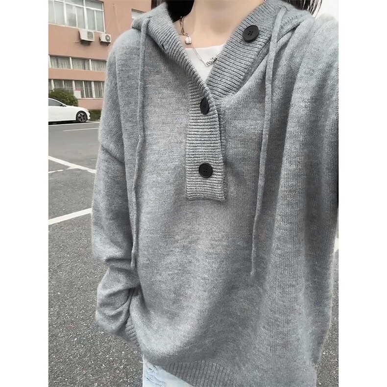 复古套头针织衫秋冬外套男现货数据款连帽毛衣-A2254P55图片