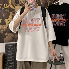 Q11181-P30春夏季七分袖t恤男大码五分袖男短袖中袖，男装T恤，电商A040