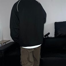 抖音得物高品质二开25秋冬美式高街重磅结构织带高领立领卫衣W66，男装卫衣，电商A486