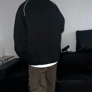 抖音得物高品质二开 25秋冬美式高街重磅结构织带高领立领卫衣W66图片