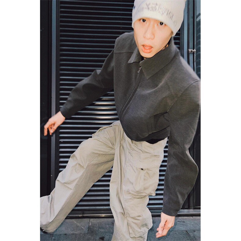 休闲西装短款夹克潮流简约翻领纯色外套JK26特P63,男装夹克,星座908-1