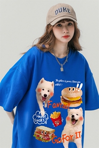 中性23夏季潮流蠢萌小狗纯棉短袖T恤T61112 P30控48图片