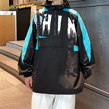 2023秋款港风印花男士休闲夹克套头连帽上衣外套潮A071-Y295-P80,男装夹克,电商A071