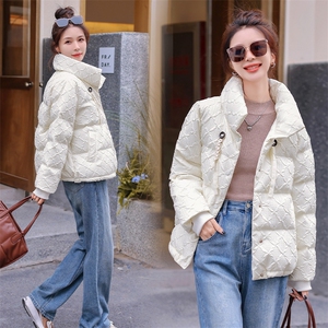 新年红色短款羽绒棉服女2026冬季新款小个子洋气立领保暖棉袄外套图片
