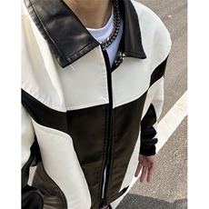 现货新款港风街景自拍风情侣男士PU皮衣皮夹克外套M9914-P88控158，男装夹克，电商A021