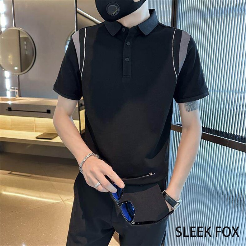 美式男款日常外穿翻领短袖撞色POLO衫2026夏季新款时尚帅气短袖潮,男装T恤,星座506A
