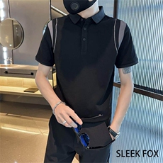 美式男款日常外穿翻领短袖撞色POLO衫2026夏季新款时尚帅气短袖潮，男装T恤，星座506A