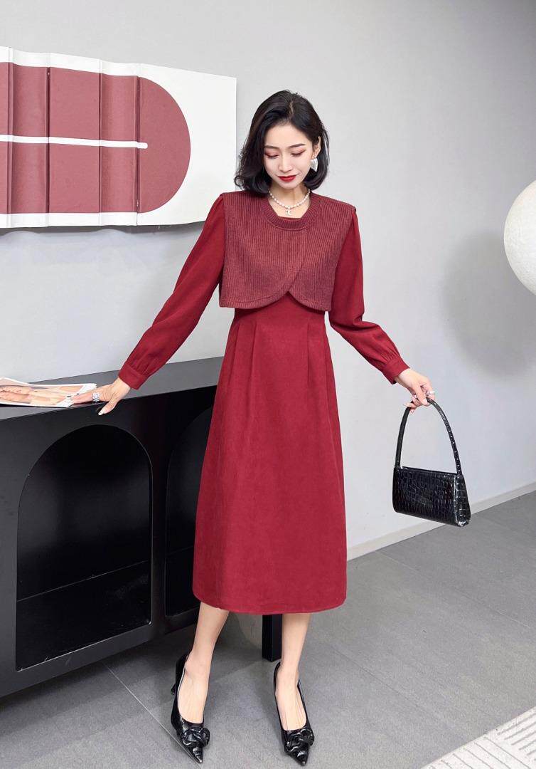 （现货）两件套连衣裙，女装连衣裙，伊娜蕾尔