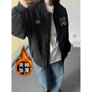 加绒加厚冬款男女立领棒球服棉袄字母刺绣面包服棉衣MY694 P65图片