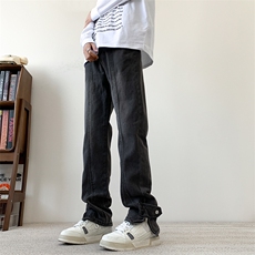 现货黄泥色直筒裤脚开衩牛仔裤S-5XL加大码310A-2BK307P58控78，男装牛仔裤，星座310A-2