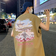 数据超好抖音品240克重磅欧美式潮牌水洗背心无袖t恤BX275-P35，男装T恤，电商A486