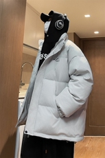 现货2W抖音直播品质纯色宽松棉服外套港风M661P85，男装棉衣，电商A030