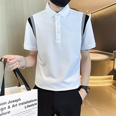 2023高品质拼接撞色夏季短袖翻领Polo衫短袖T恤T0258-P55，男装T恤，电商D342