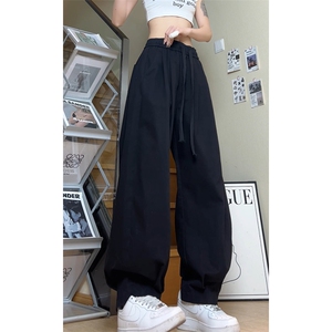 美式潮高腰显瘦宽松大码全棉休闲裤小束脚K8583-P42【特价】图片