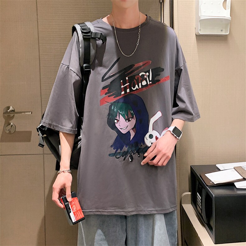 街头短袖T恤男美式印花帅气夏季新款宽松圆领T恤T250-P20，男装T恤，星座512-2