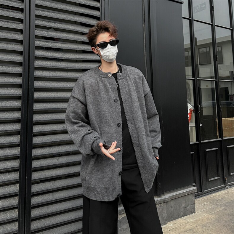开衫毛衣男冬季慵懒风情侣圆领针织衫美式复古百搭线衣MY052-P62,男装针织衫/毛衣,星座308B-1