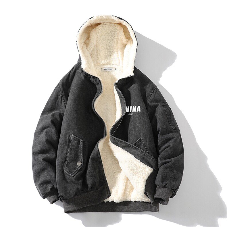 牛仔外套男大码加厚加绒衣男羊羔毛服男砖墙NM53248-P140,男装棉衣,电商A040A