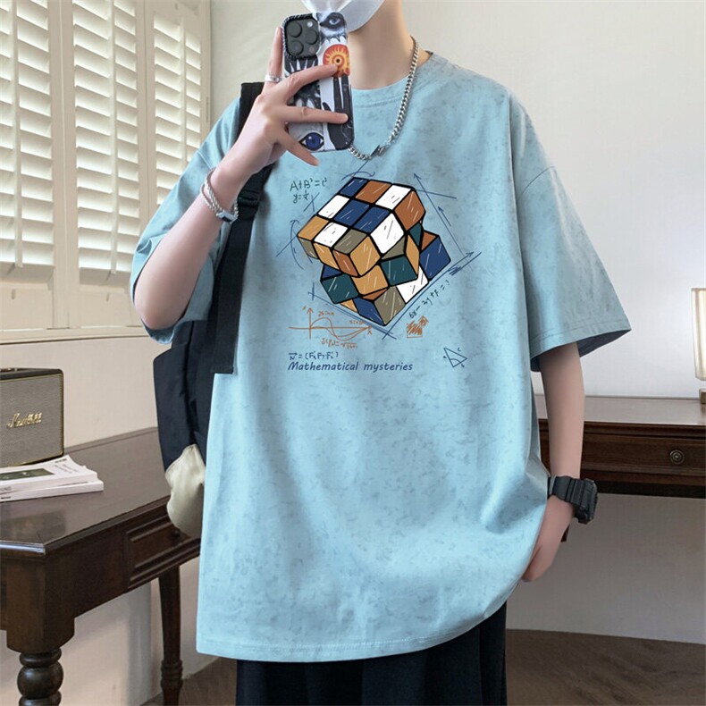 ！2026夏季新款男士小碎花印花短袖T恤情侣半袖T2565特P25,男装T恤,电商B220