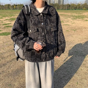 2023港风文艺刺绣棒球服男春秋宽松潮流夹克复古百搭长袖外套图片