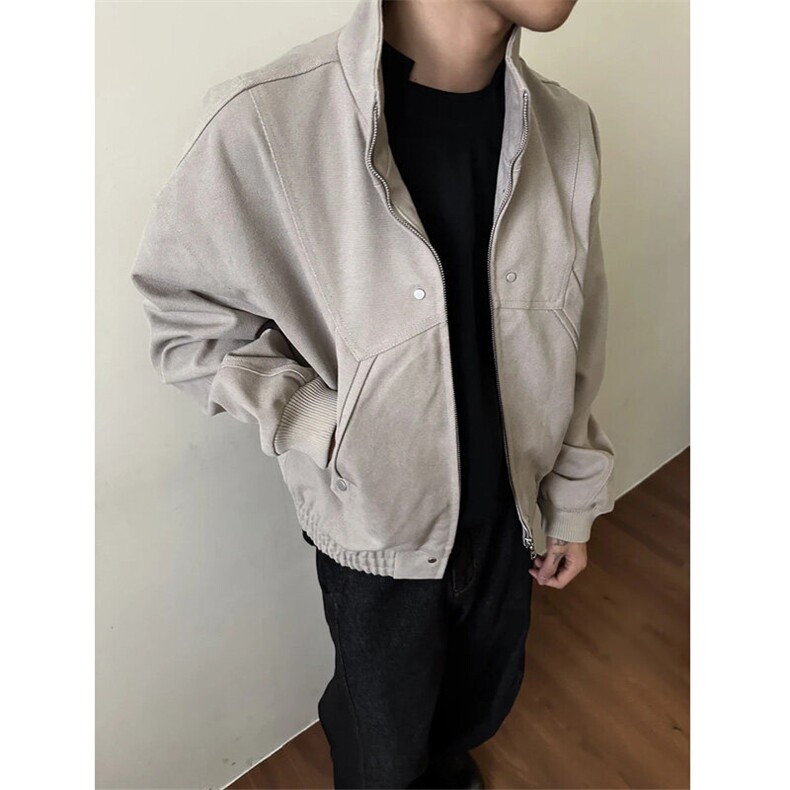 2025春秋美式新款重磅水洗帆布夹克cleanfit简约休闲百搭外套男,男装夹克,星座506A