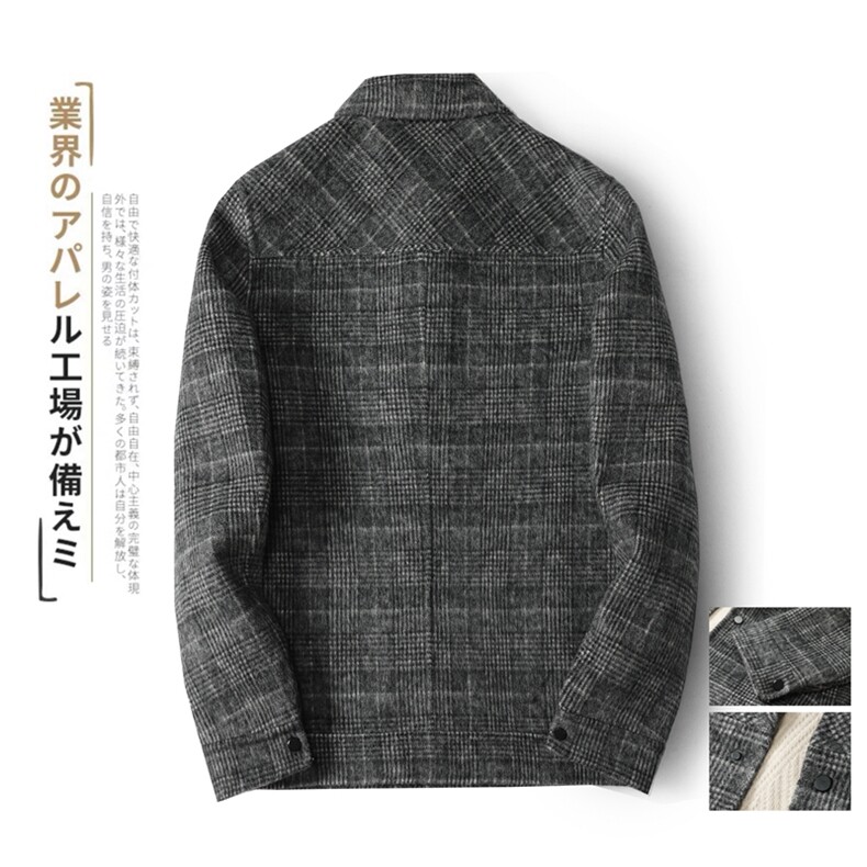 秋冬新款阿尔巴卡男士双面羊绒夹克短款外套毛呢大衣Y8812P315,男装毛呢大衣,电商D230