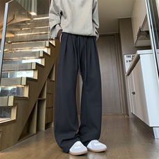 秋季新款工字褶弯刀卫裤XZ604-K133-特P35控68，男装休闲裤，星座604