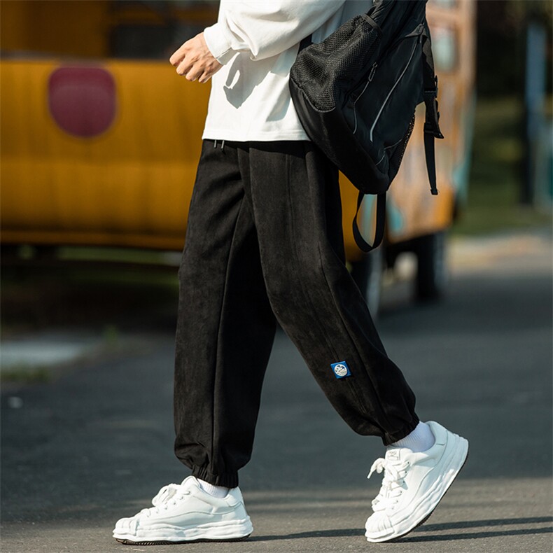 2023秋麂皮绒贴标cityboy宽松大码相机外景休闲束脚裤K23702-P60,男装休闲裤,电商A082