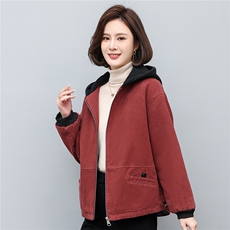 叶笙衣82539撞色加绒加厚外套，女装棉衣/棉服，叶笙衣