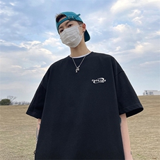 抖音得物二开现货220克夏装重磅美式高街宽松短袖t恤MT284，男装T恤，电商A486-1
