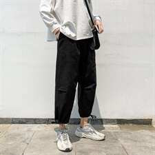 2019秋季新款日系男大码束脚潮牌宽松九分裤休闲裤M-5XK221-P50，男装休闲裤，电商A001