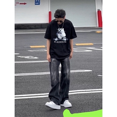 XZ809A/BBBT38/P20/控38重磅印花美式复古圆领T恤，男装T恤，星座809A(原222-1)