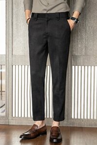 A102 秋冬加厚毛呢料男士长裤休闲裤-四色-增大到38码图片