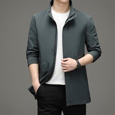 秋季翻领夹克休闲外套男装新款男士中年宽松风衣MNSA6628806-P195图片