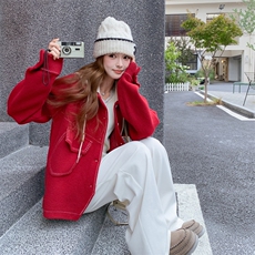 【时尚百搭】可拆卸连帽双面羊绒大衣外套2D148-A344-P175-K260，女装羊绒大衣，2D148